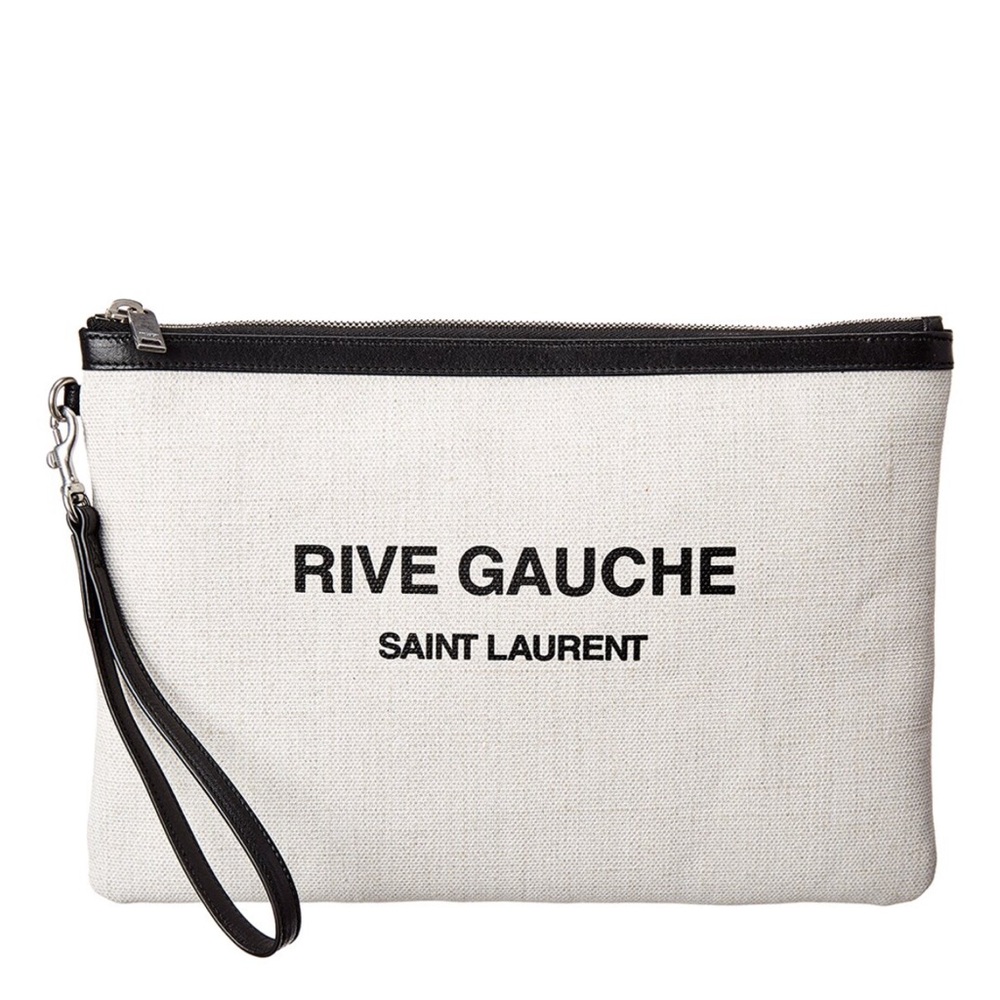 Saint Laurent
Rive Gauche Canvas Zippered Pouch